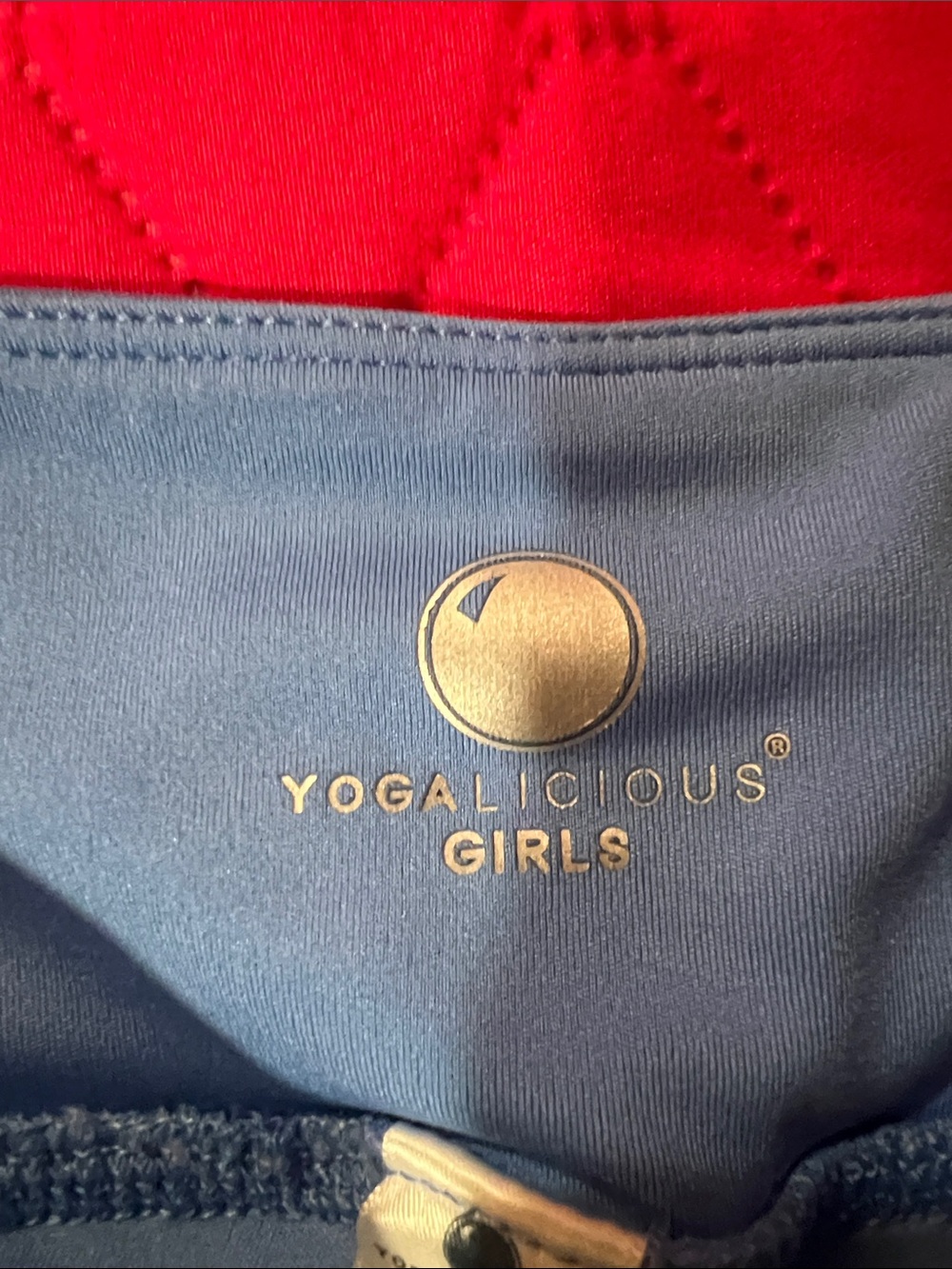 Yogalicious Girls Light Blue Active Shorts with Compression Shorts Under. - Picture 2 of 7